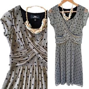 B.Moss Dress Gold Black Fit & Flare Cocktail